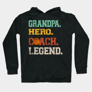 Mens Grandpa Hero coach Legend fathers day basket ball grandpa Hoodie